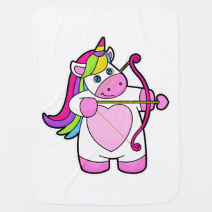 Unicorn as Archer with Bow and Arrow Baby Blanket