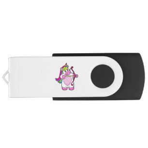 Unicorn as Archer with Bow and Arrow Flash Drive