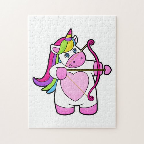 Unicorn as Archer with Bow and Arrow Jigsaw Puzzle