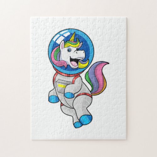 Unicorn as Astronaut in Space Jigsaw Puzzle