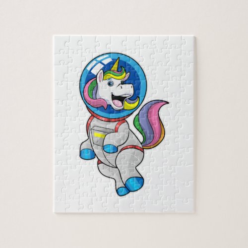 Unicorn as Astronaut in Space Jigsaw Puzzle