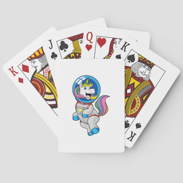 Unicorn as Astronaut in Space Poker Cards (Back)