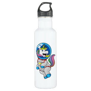 Unicorn as Astronaut in Space Stainless Steel Water Bottle