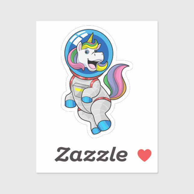 Unicorn as Astronaut in Space Sticker (Sheet)