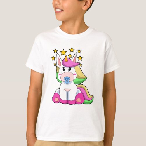 Unicorn as Baby with Pacifier T_Shirt