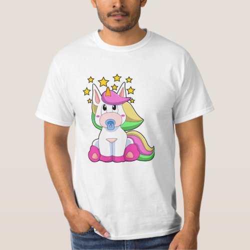 Unicorn as Baby with Pacifier T_Shirt