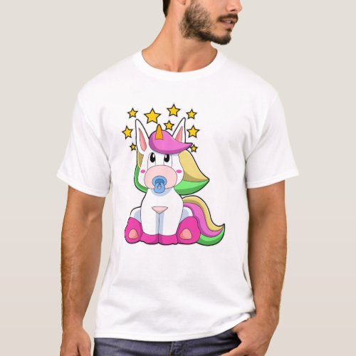 Unicorn as Baby with Pacifier T_Shirt