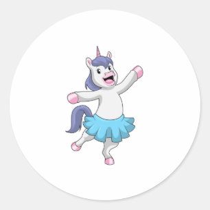 Unicorn as Ballerina at Ballet Classic Round Sticker