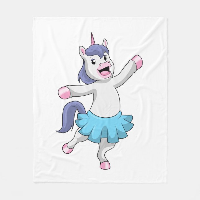 Unicorn as Ballerina at Ballet Fleece Blanket (Front)