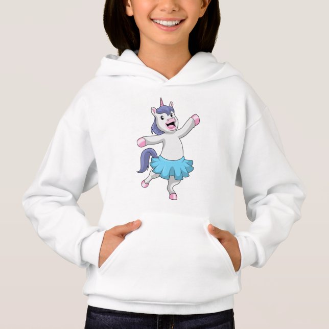 Unicorn as Ballerina at Ballet Hoodie (Front)