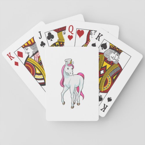 Unicorn as Cook with Chef hat Poker Cards