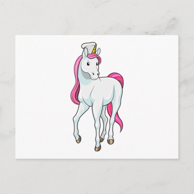 Unicorn as Cook with Chef hat Postcard (Front)