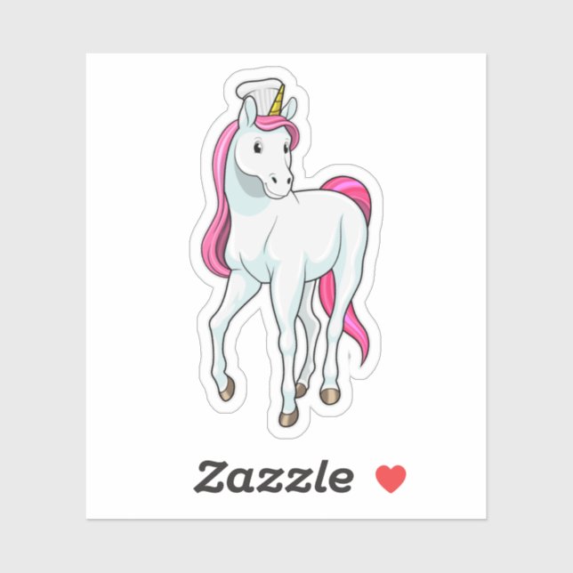 Unicorn as Cook with Chef hat Sticker (Sheet)