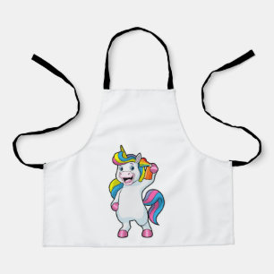 Unicorn as Hairdresser with Hairspray Apron