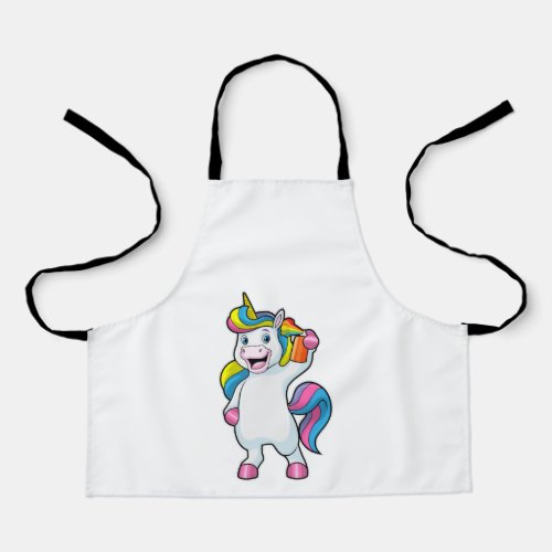 Unicorn as Hairdresser with Hairspray Apron