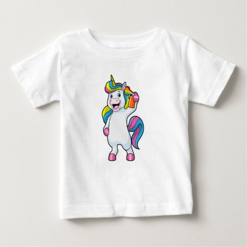 Unicorn as Hairdresser with Hairspray Baby T_Shirt