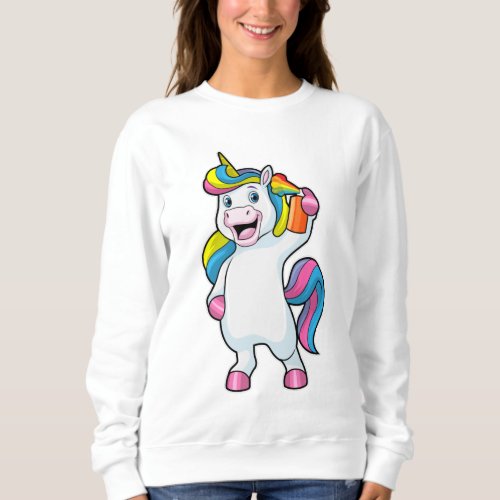 Unicorn as Hairdresser with Hairspray Sweatshirt
