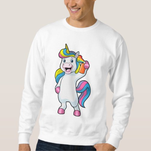 Unicorn as Hairdresser with Hairspray Sweatshirt