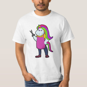 Unicorn as Hairdresser with Scissors T-Shirt