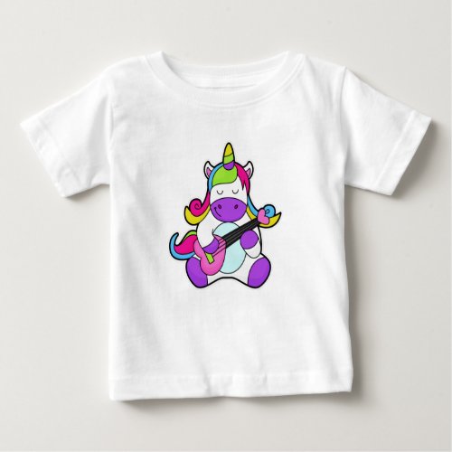 Unicorn as Musician with Guitar Baby T_Shirt