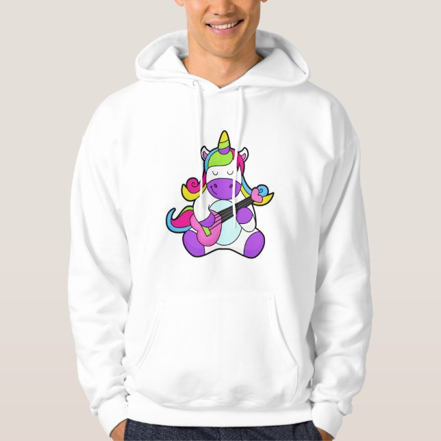 Unicorn as Musician with Guitar Hoodie (Front)