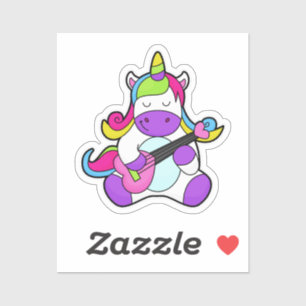 Unicorn as Musician with Guitar Sticker