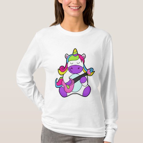 Unicorn as Musician with Guitar T_Shirt