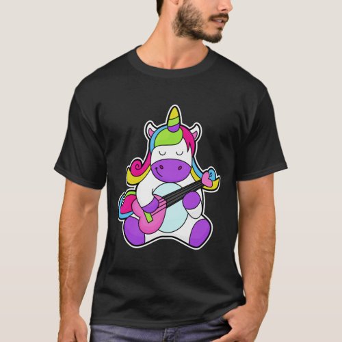 Unicorn as Musician with Guitar T_Shirt