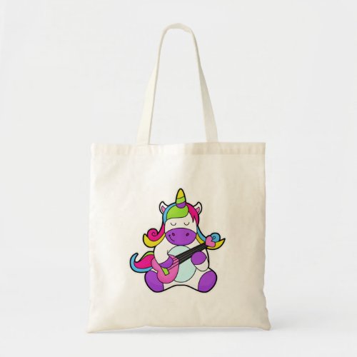 Unicorn as Musician with Guitar Tote Bag