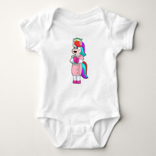 Unicorn as Nurse Baby Bodysuit