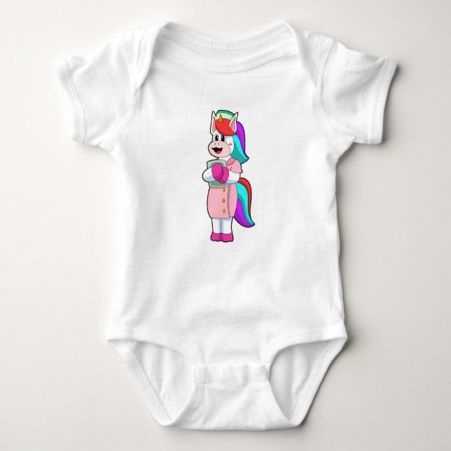 Unicorn as Nurse Baby Bodysuit (Front)