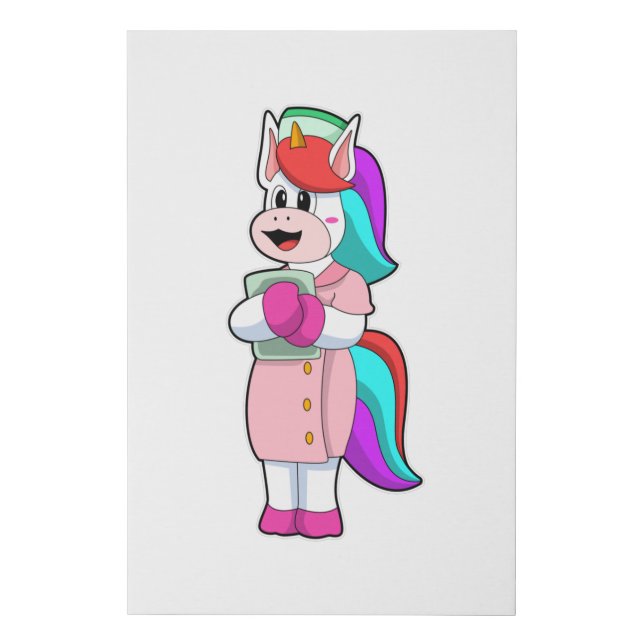 Unicorn as Nurse Faux Canvas Print (Front)