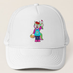 Unicorn as Painter Trucker Hat