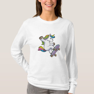 Unicorn as Skater with Skateboard T-Shirt