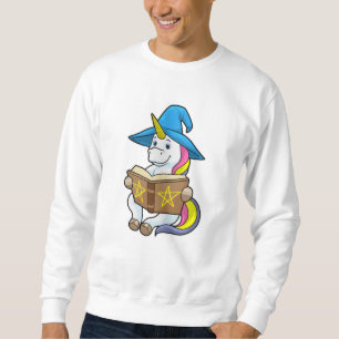 Unicorn as Wizard with Book & Hat Sweatshirt