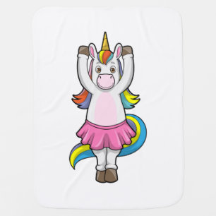 Unicorn at Ballet Dance with Skirt Baby Blanket
