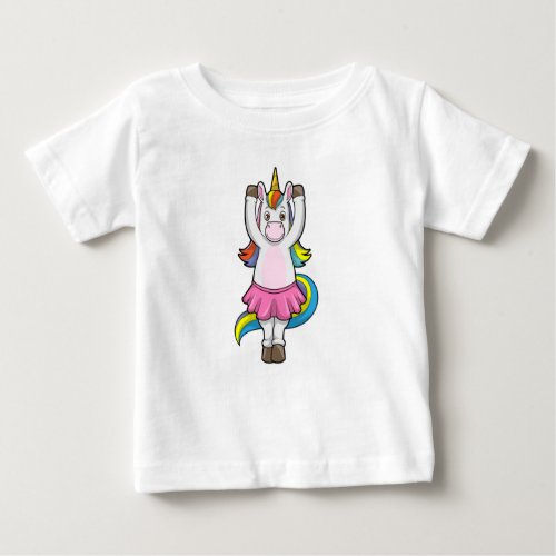 Unicorn at Ballet Dance with Skirt Baby T_Shirt
