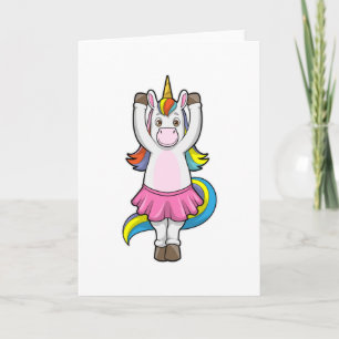 Unicorn at Ballet Dance with Skirt Card