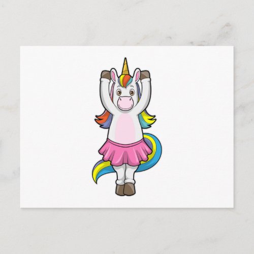 Unicorn at Ballet Dance with Skirt Postcard