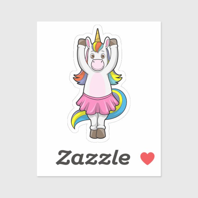 Unicorn at Ballet Dance with Skirt Sticker (Sheet)