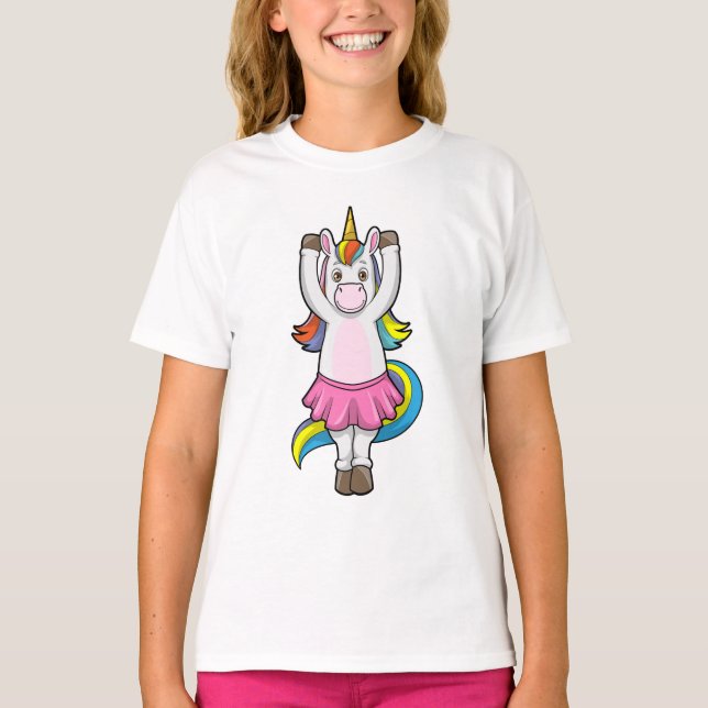 Unicorn at Ballet Dance with Skirt T-Shirt (Front)