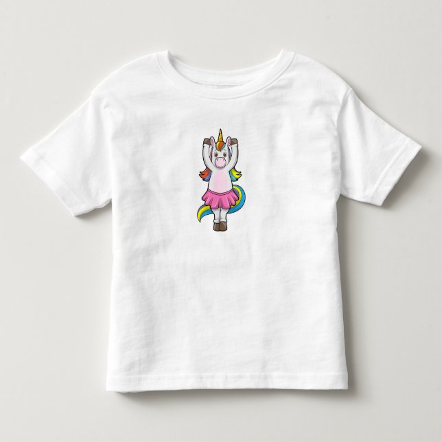 Unicorn at Ballet Dance with Skirt Toddler T-shirt (Front)