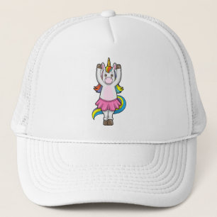 Unicorn at Ballet Dance with Skirt Trucker Hat