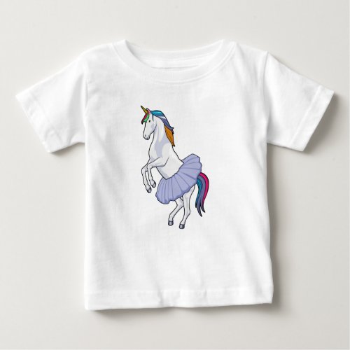 Unicorn at Ballet with Skirt Baby T_Shirt