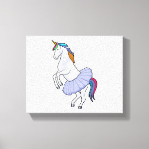 Unicorn at Ballet with Skirt Canvas Print