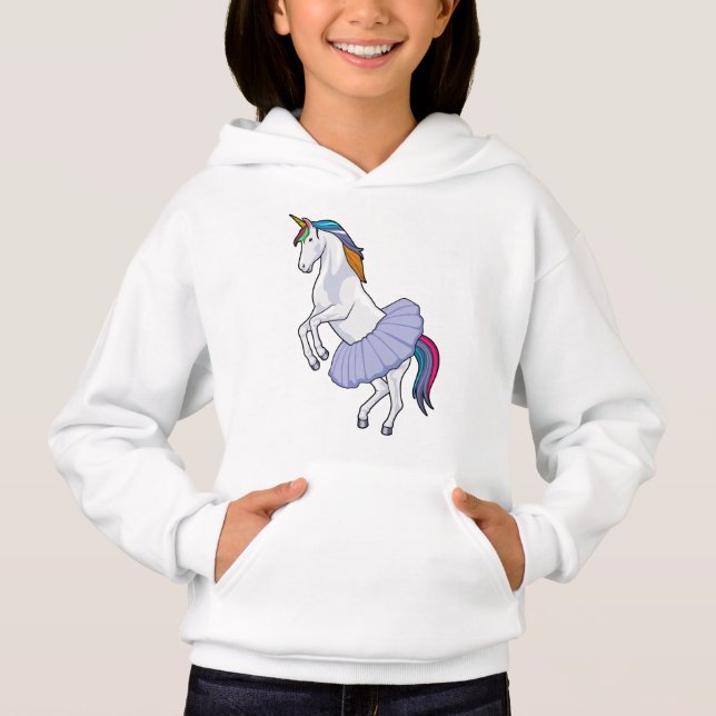 Unicorn at Ballet with Skirt Hoodie (Front)