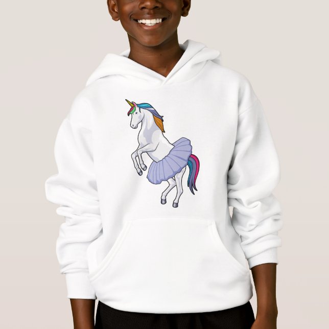 Unicorn at Ballet with Skirt Hoodie (Front)