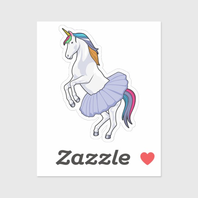 Unicorn at Ballet with Skirt Sticker (Sheet)