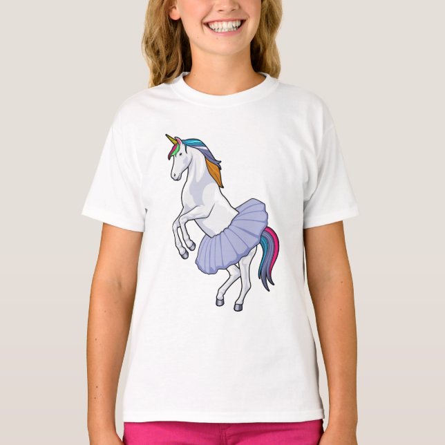 Unicorn at Ballet with Skirt T-Shirt (Front)