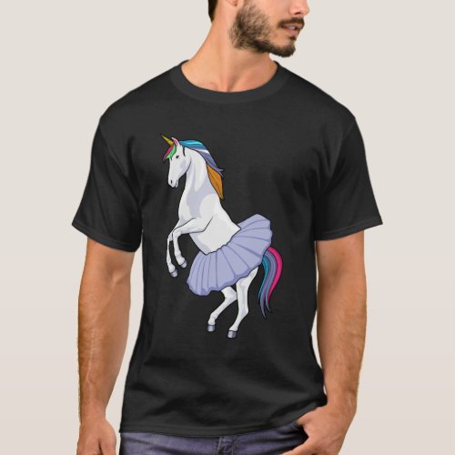 Unicorn at Ballet with Skirt T_Shirt